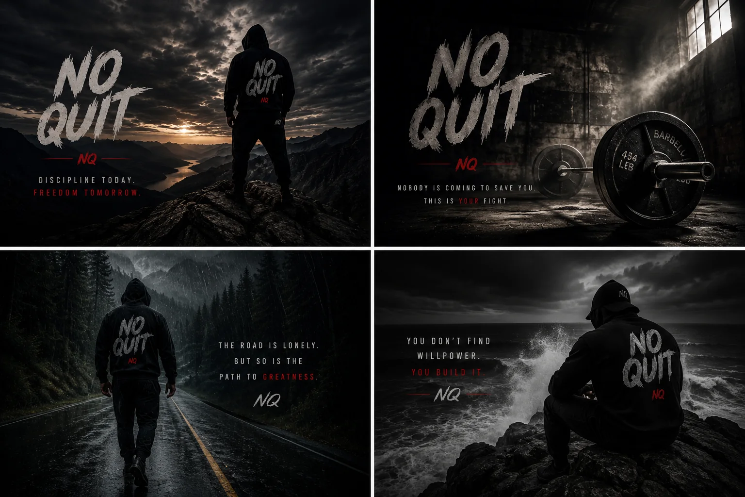 No Quit motivational visuals